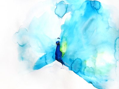 Elegant blå påfågel av Christine Lindstrom