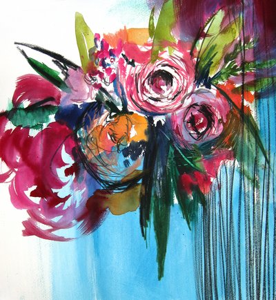 Livfulla abstrakta blommor av Christine Lindstrom