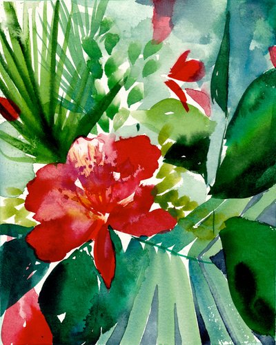 Livfull tropisk blomning av Christine Lindstrom