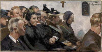 Deltagare i en bykyrka av Christjern Schobius