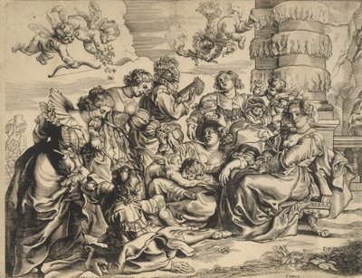 Kärlekens trädgård vänster kvarter, 1630-talet. av Christoffel Jegher