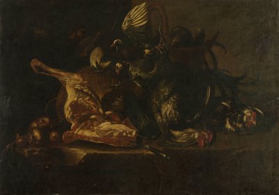 Stilleben med kött och döda fåglar av Christoffel Puytlinck