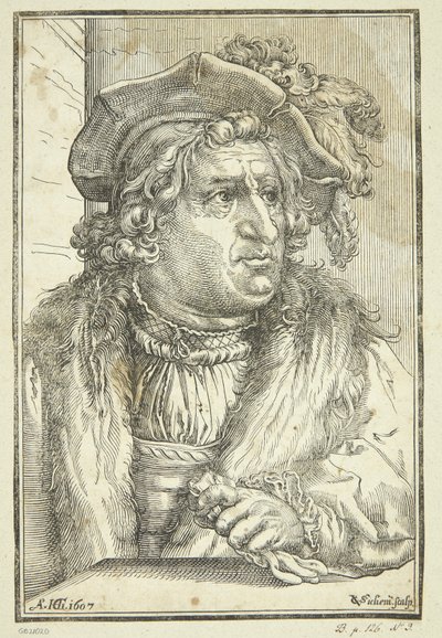 Fantasy porträtt av gammal man med hatt av Christoffel van