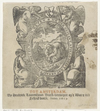 Titelvinjett med en man som planterar grödor av Christoffel van Sichem (II) (possibly)
