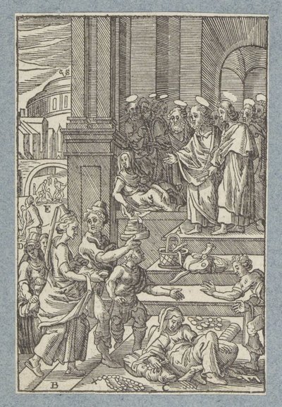 Ananias och Saffira av Christoffel van Sichem (II)