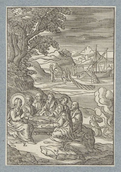Kristus ger himlens nycklar till Petrus av Christoffel van Sichem (II)