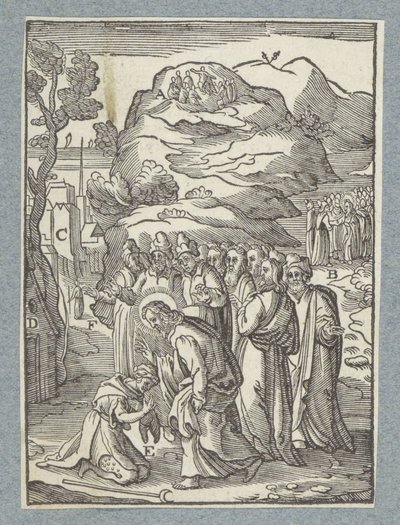 Kristus botar en spetälsk av Christoffel van Sichem (II)