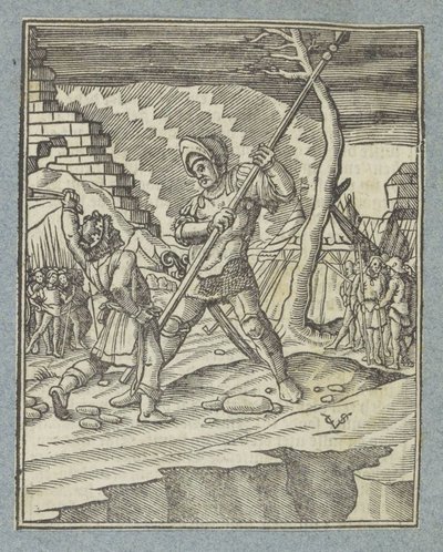 David besegrar Goliat av Christoffel van Sichem (II)
