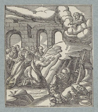 Israeliternas rop om hjälp hört av Gud Fadern av Christoffel van Sichem (II)