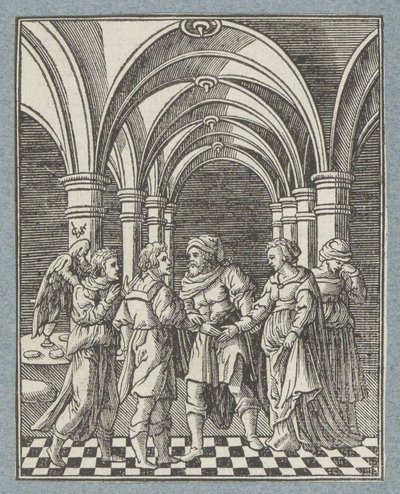 Giftermål mellan Tobias och Sara av Christoffel van Sichem (II)