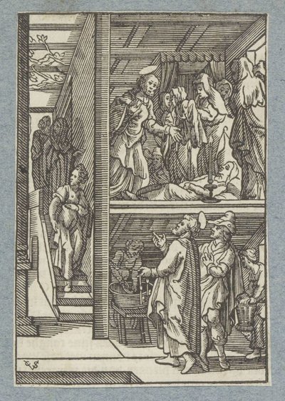 Dorkas uppståndelse (Tabitha) av Christoffel van Sichem (II)