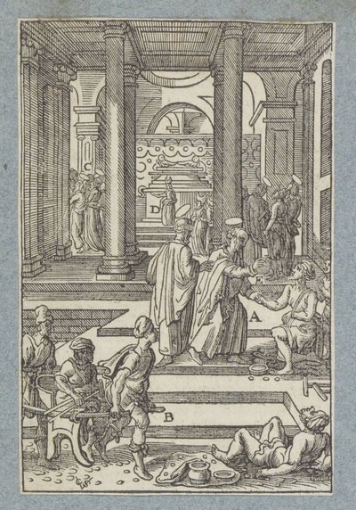 Peter botar en förlamad person av Christoffel van Sichem (II)