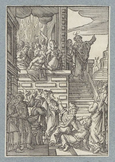 Petrus predikar i Jerusalem av Christoffel van Sichem (II)