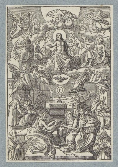 Tvist mellan kyrkofäderna om det heliga sakramentet av Christoffel van Sichem (II)