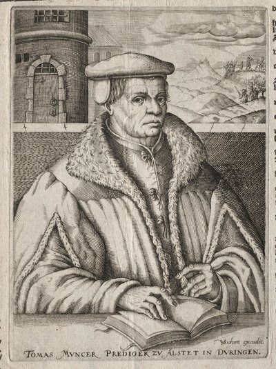 Porträtt av Thomas Munzer av Christoffel van Sichem