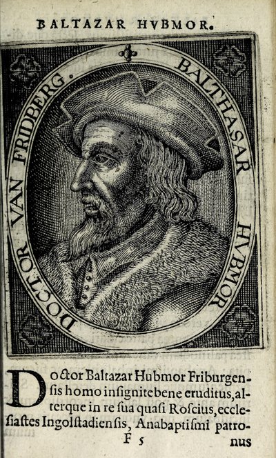 Balthasar Hubmaier, illustration från 