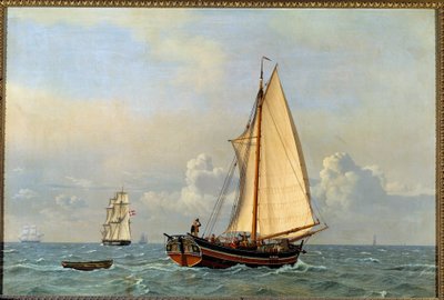 Ett före detta danskt linjefartyg går i motvind 1831 Målning av Christoffer Wilhelm Eckersberg (1783-1853) av Christoffer Wilhelm Eckersberg