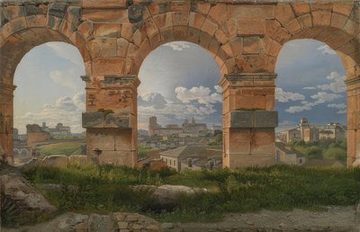 Utsikt genom tre valv från Colosseum. 1815 av Christoffer Wilhelm Eckersberg