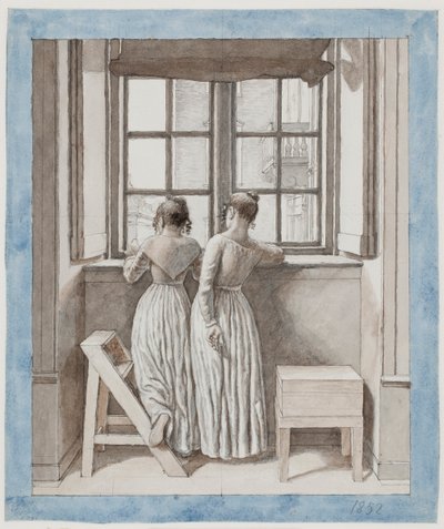 Vid ett fönster i konstnärens ateljé av Christoffer Wilhelm Eckersberg