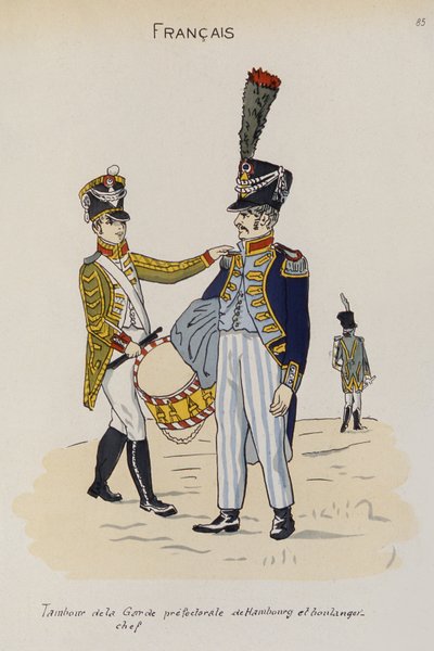 En trumslagare och mästare bagare från prefekturgardet i Hamburg, ca 1806 av Christoph Suhr