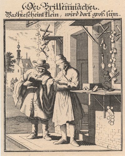 Glasögonmakare från Figure of the Main Charitable Estates, 1698 av Christoph Weigel the Elder