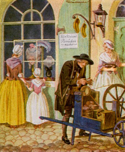 Scherenschleifer / Scissor Grinder (färglitografi) av Christophe (1856-1945)