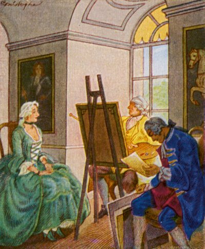 Portratsitzung im Schloss von Christophe (1856-1945)