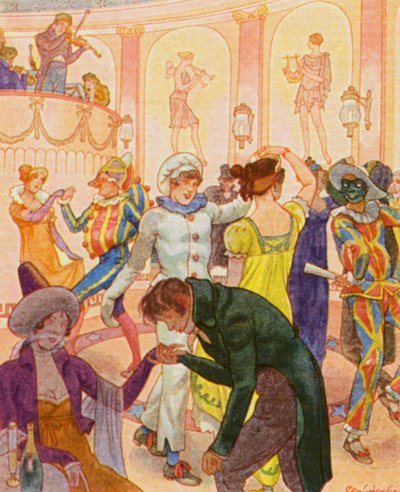 Redoute / Redoubt (färglitografi) av Christophe (1856-1945)