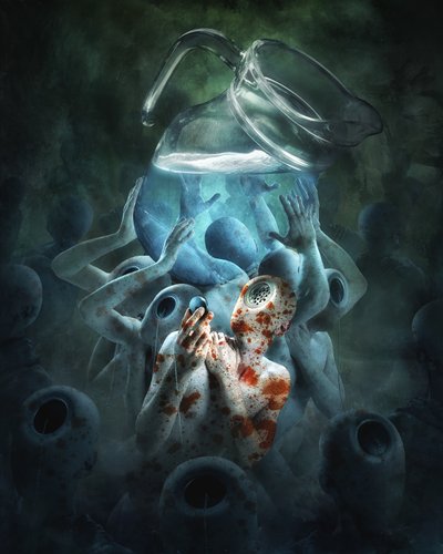 Surrealistiska figurer av kastare av Christophe Kiciak