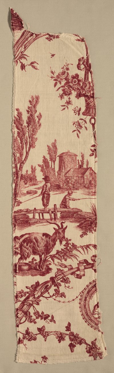 Fragment av koppartryckt bomull, ca. 1789. av Christophe Philippe Oberkampf