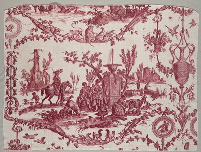 Fragment av Copperplate tryckt bomull, c. 1789. av Christophe Philippe Oberkampf