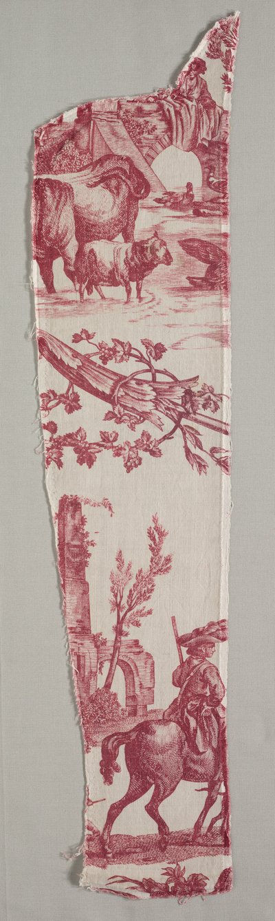 Fragment av koppartryckt bomull, ca. 1789. av Christophe Philippe Oberkampf