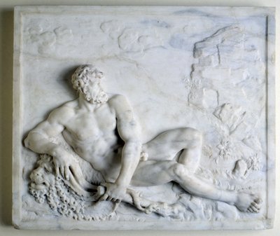 Hercules i vila (lågrelief i marmor) av Christophe Veyrier