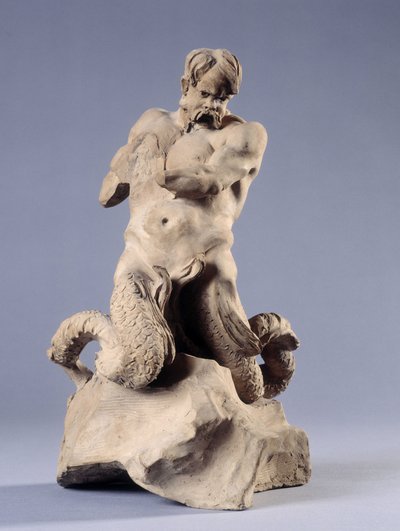 Triton. Stenskulptur av Christophe Veyrier