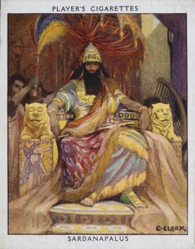 Sardanapalus (färg litho) av Christopher (after) Clark