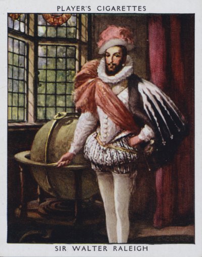Sir Walter Raleigh (färg litho) av Christopher (after) Clark