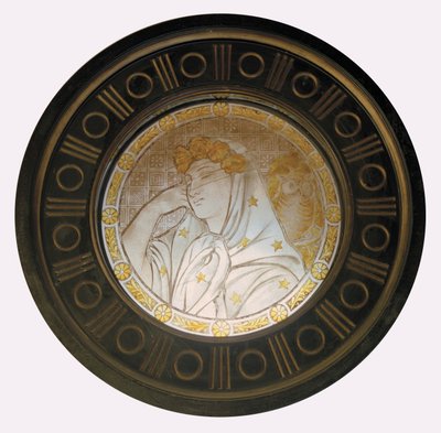 Natt, ca 1870 (målat glas) av Christopher Dresser