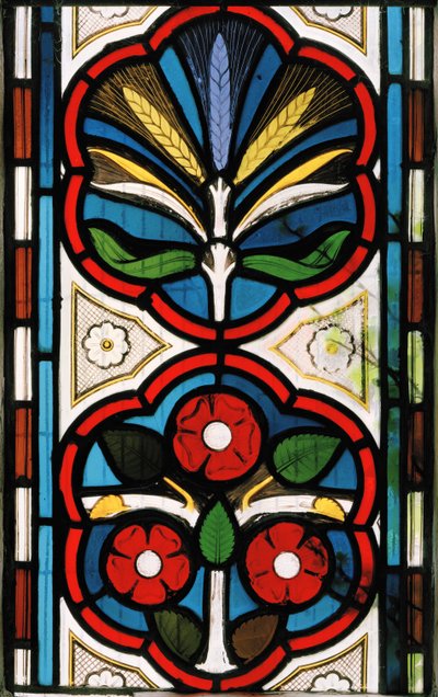 Rosor och vete, 1865 (målat glas) av Christopher Dresser