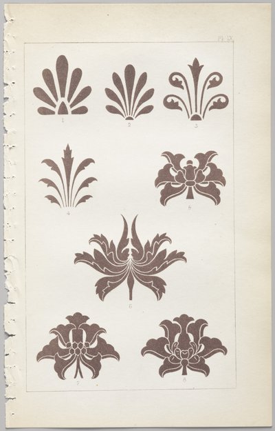 Konsten att dekorativ design: med en bilaga, som visar de timmar på dygnet då blommor öppnar, publicerad av Day & Son, London, 1862 av Christopher Dresser