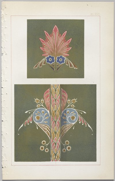 Konsten att dekorativ design: med en bilaga, som visar de timmar på dygnet då blommor öppnar, publicerad av Day & Son, London, 1862 av Christopher Dresser