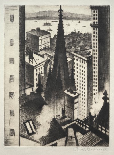Templet i New York av Christopher Richard Wynne Nevinson