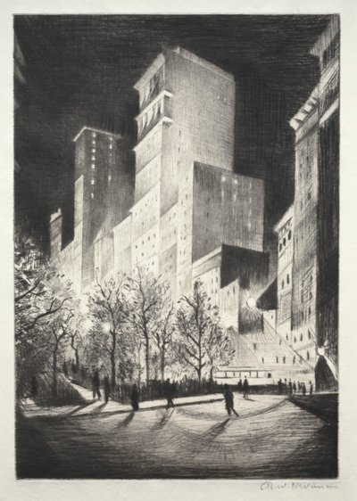 Three AM: A Corner av Madison Avenue (även känd som 2 AM New York och Metropolis) av Christopher Richard Wynne Nevinson