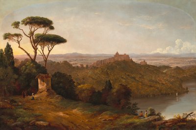 Slottet Gondolfo, Albanosjön, Italien, 1852. av Christopher Pearse Cranch