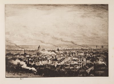 London från Parliament Hill, pub. 1923. av Christopher Richard Wynne Nevinson