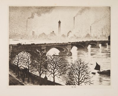 Waterloo Bridge från ett Savoy-fönster, pub. 1925. av Christopher Richard Wynne Nevinson