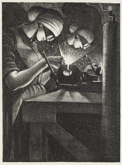 Acetylensvetsare, 1917 av Christopher Richard Wynne Nevinson