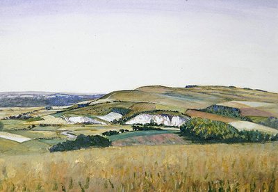 Amberley (akvarell och gouache på papper) av Christopher Richard Wynne Nevinson