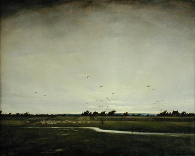 An English Landscape, Romney Marsh (olja på duk) av Christopher Richard Wynne Nevinson