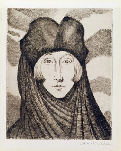 Edith Sitwell (1887-1964) 1927 (etsning och torrnål) av Christopher Richard Wynne Nevinson