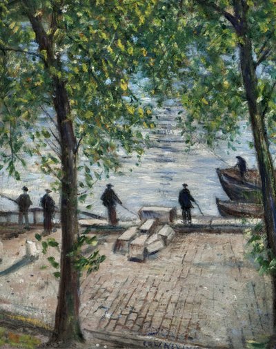 Fiskare på Seine, 1939 av Christopher Richard Wynne Nevinson